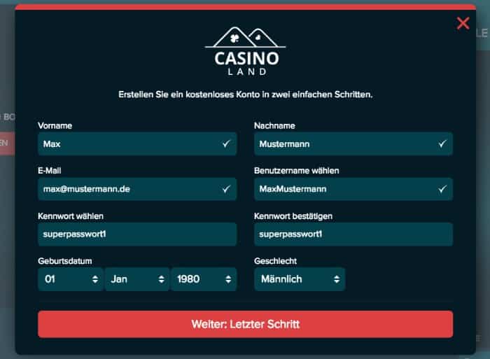 casinoland_register