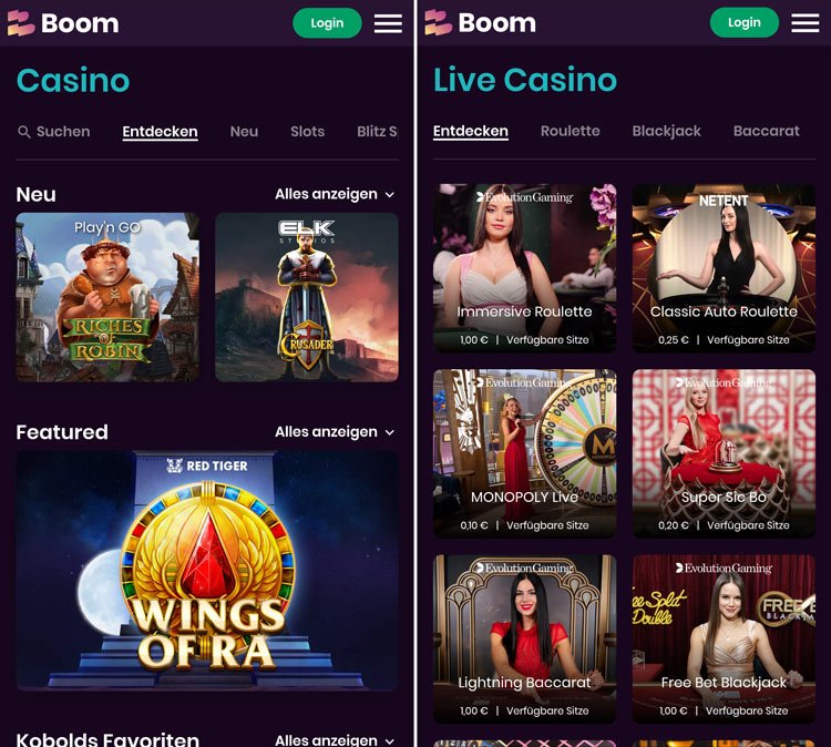 Die Boom Casino Web-App ermöglicht das Spielen von unterwegs