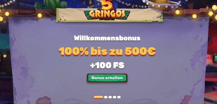 5Gringos Casino Willkommensbonus